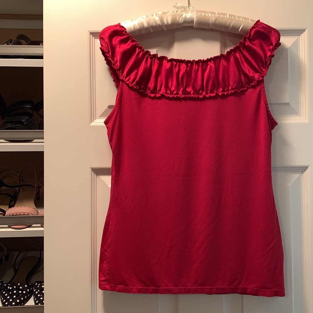 Ann Taylor Ruffe Top Blouse- Pink Size Small - Picture 2 of 3